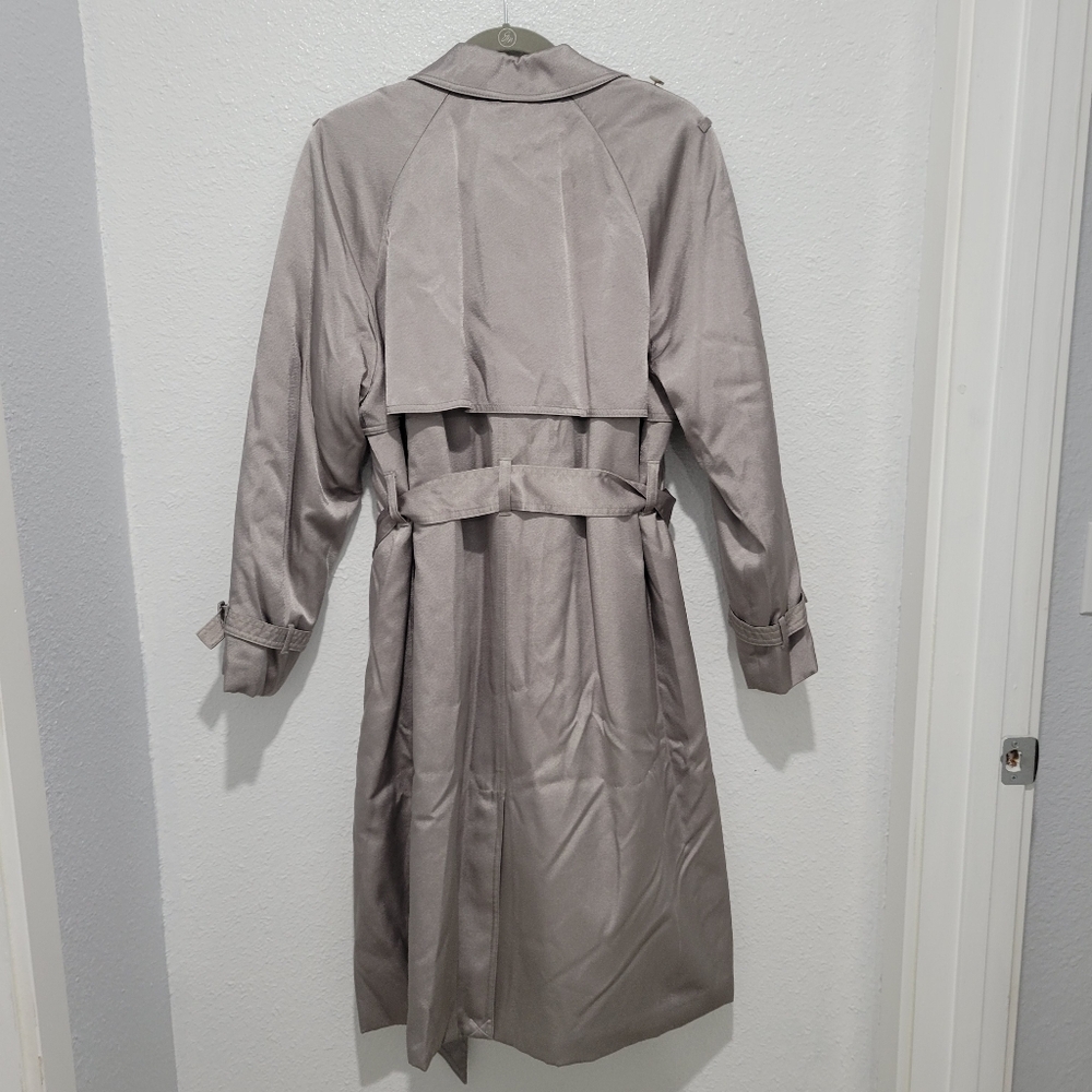 J Crew Relaxed trench coat in satin crepe CC961 SZ 2 NWT Silver Gray - Picture 6 of 12